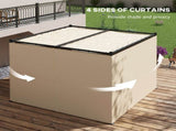 3 x 3 Retractable Pergola, Garden Gazebo Shelter with Curtains, for Grill, Patio, Deck, Beige T3398P325322