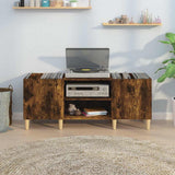 Record Cabinet Smoked Oak 121x38x48 cm Engineered Wood 831930