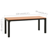 Garden Bench Brown and Black Steel Medium Durable 317142