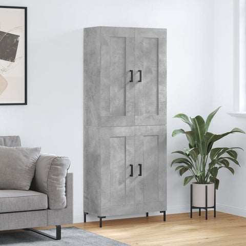 Highboard Concrete Grey 69.5x34x180 cm Engineered Wood 3199685