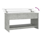 809651 Coffee Table Concrete Grey 102x50x52,5 cm Engineered Wood