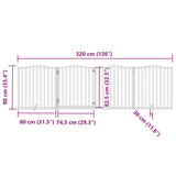 Dog Gate with Door Foldable 4 Panels 320 cm Poplar Wood 352211