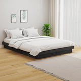 Bed Frame without Mattress Grey Solid Wood 140x190 cm 819954