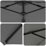 Umbrella Anthracite 372 x 198 x 243 cm Polyester and Aluminium 42003377