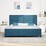 ZNTS Bed Frame Dark Blue 200x200 cm Velvet 3344901