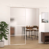 151661 Sliding Door Frosted ESG Glass and Aluminium 90x205 cm White