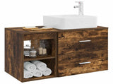Bathroom Furniture Set 2 pcs Smoked Oak Engineered Wood 3403884