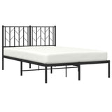 Metal Bed Frame without Mattress with Headboard Black 120x200cm 374435