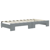 Daybed with Trundle&Drawers without Mattress Light Grey 90x190 cm Single 3196651