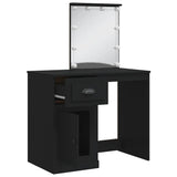 Dressing Table with LED Lights Black 90x42x132.5 cm 834971
