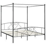 Bed Frame Grey Metal 200x200 cm Classic/Traditional 284446