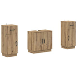 2 Piece Bathroom Cabinet Set HOORN Artisan Oak Engineered Wood 3418043