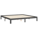 Bed Frame without Mattress Grey 200x200 cm Solid Wood Pine 3193748