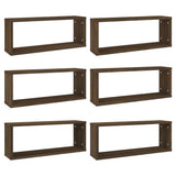Wall Cube Shelves 6 pcs Brown Oak 60x15x23 cm Engineered Wood 815932