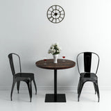 Bistro Table MDF and Steel Round 80x75 cm Dark Ash 245610