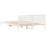 Bed Frame with Headboard White 160 x 220 cm Solid Pine Wood 872336