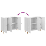 Sideboard High Gloss White 89 x 34.5 x 80 cm Engineered Wood 894189