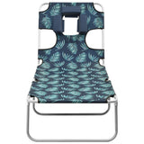 Sun Lounger Leaves print Sturdy steel frame, fabric 310334