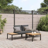 3 Piece Garden Sofa Set with Cushions Black Aluminium 3283704