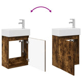 Bathroom Vanity Unit with Tap Smoked Oak 45.5 x 22.5 x 84 cm 889456