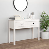 Console Table White 100x35x75 cm Solid Wood Pine 814615