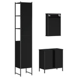 3 Piece Bathroom Furniture Set Black Engineered Wood 3214800