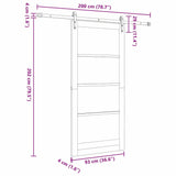 Sliding Door ORKDAL Brown 93 x 202 cm Solid Pine Wood 3333766