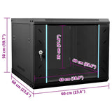 Network Cabinet with Storage Black 60 x 60 x 50 cm Steel 42017638