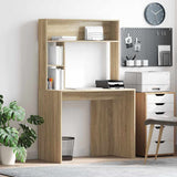 Desk with Shelf Sonoma Oak 91 x 50 x 149 cm Engineered Wood 869260