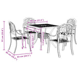 Garden Dining Set Bronze Cast Aluminium Durable Garden Dining Set 3216341