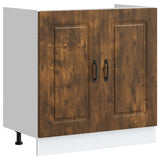 Sink Base Cabinet Kalmar Smoked Oak 80x46x81.5 cm Engineered Wood 853452