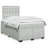 Box Spring Bed with Mattress Light Grey 120x190 cm Small Double Velvet 3290870