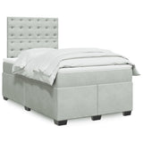Box Spring Bed with Mattress Light Grey 120x200 cm Velvet 3290894