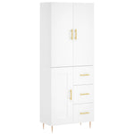 Highboard White 69.5x34x180 cm Engineered Wood 3196003