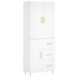 Highboard White 69.5x34x180 cm Engineered Wood 3196003