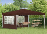 Pop-up Party Tent 288 x 288 x 245 cm Brown Oxford Fabric 42019764