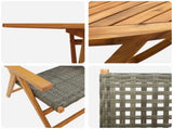 Garden Dining Set Folding 7 pcs Grey Solid Acacia Wood 3375733