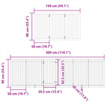 ZNTS Dog Gate with Door Foldable 15 Panels 750 cm Poplar Wood 3155646