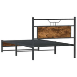 Bed Frame without Mattress Smoked Oak 100x190 cm Engineered Wood 4106902