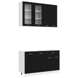 Kitchen Unit LYON 4 pcs Black Oak Engineered Wood 3438356