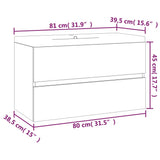 Sink Cabinet with Built-in Basin Grey Sonoma Engineered Wood 3120343