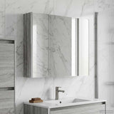 Bathroom Mirror Cabinet Grey Sonoma 83.5 x 15.5 x 70 cm 889268