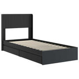 Bed Frame with Storage and Headboard Black 90 x 190 cm 3414420