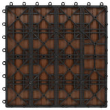 11 pcs Decking Tiles Deep Embossed WPC 30x30 cm 1 sqm Light Brown 45034