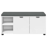 Hall Bench White 100 x 38 x 46 cm Engineered Wood and Fabric 891512