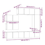 8 Piece TV Cabinet Set Grey Sonoma Engineered Wood 3120294