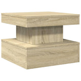 Coffee Table with LED Lights Sonoma Oak 50x50x40 cm 839842