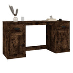 Desk with Cabinet Smoked Oak Engineered Wood 3185332