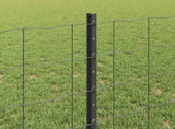 Welded Wire Fence 25 x 0.8 m PVC-Coated Steel Grey Mesh 3336116