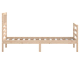 ZNTS Bed Frame without Mattress 90x190 cm Single Single Solid Wood 3101053